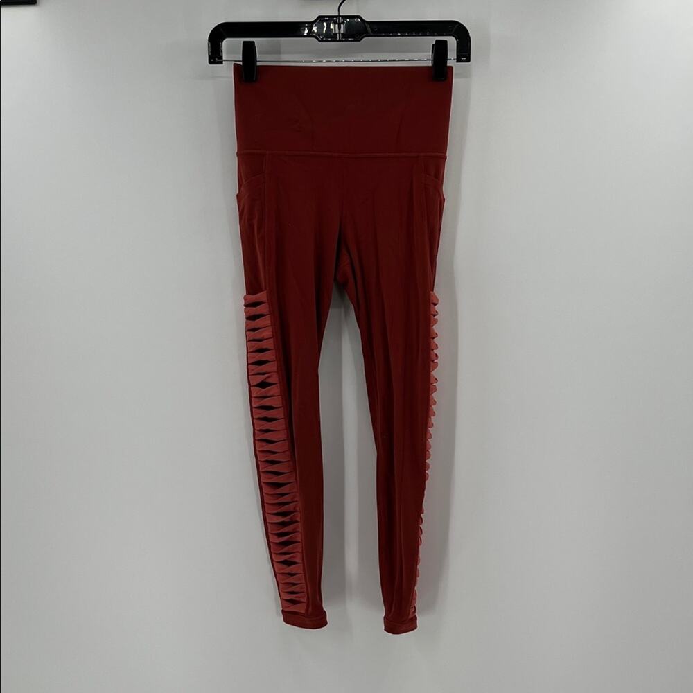 Athleta Women's Salutation 7/8 Tight in Powervita - Dark Orange - XS